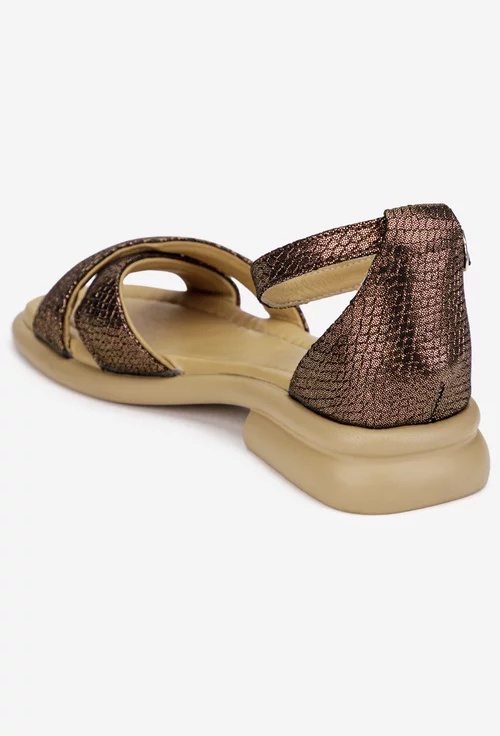 Sandale dama NUR bronz din piele naturala