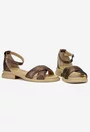 Sandale dama NUR bronz din piele naturala