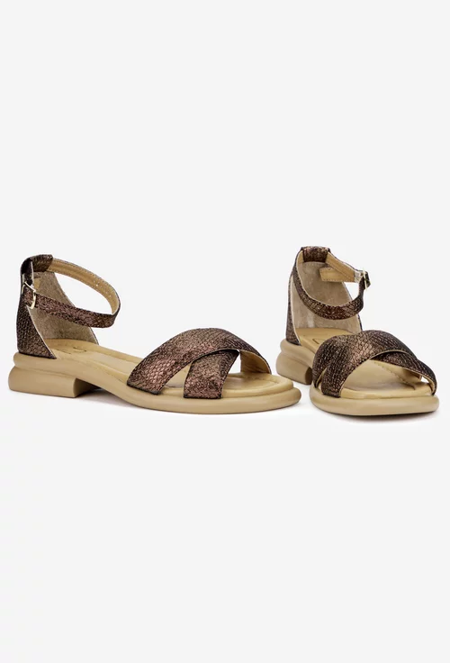 Sandale dama NUR bronz din piele naturala