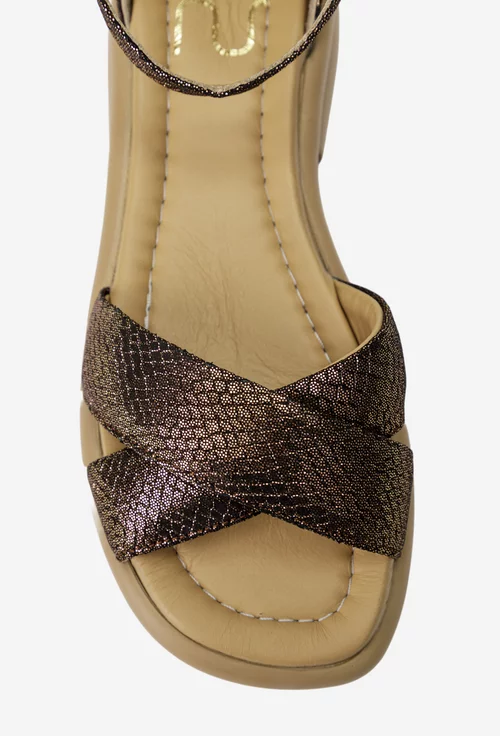 Sandale dama NUR bronz din piele naturala