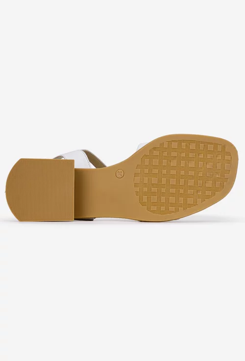 Sandale dama NUR din piele alba