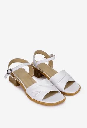 Sandale dama NUR din piele alba