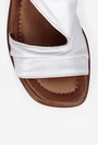 Sandale dama NUR din piele alba cu inchidere velcro