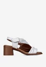 Sandale dama NUR din piele alba cu inchidere velcro