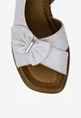 Sandale dama NUR din piele alba cu ornament