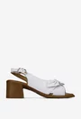 Sandale dama NUR din piele alba cu ornament