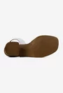 Sandale dama NUR din piele alba cu ornament