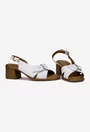 Sandale dama NUR din piele alba cu ornament