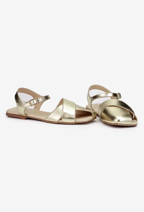 Sandale dama NUR din piele aurie