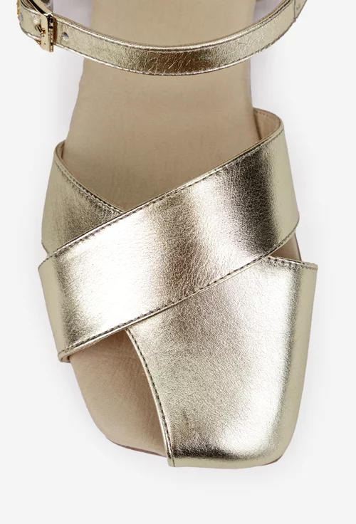 Sandale dama NUR din piele aurie