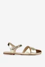 Sandale dama NUR din piele aurie