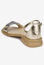 Sandale dama NUR din piele aurie cu ornament