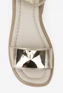 Sandale dama NUR din piele aurie cu ornament