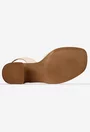 Sandale dama NUR din piele bej cu ornament