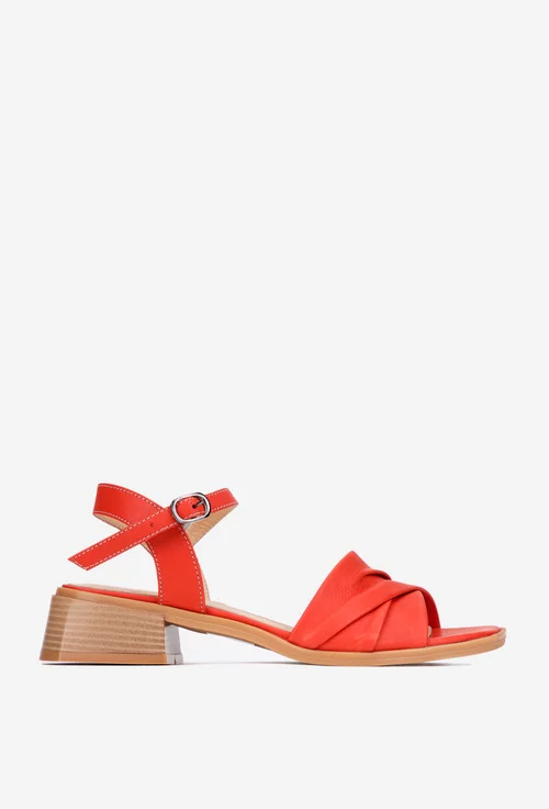 Sandale dama NUR din piele corai