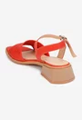 Sandale dama NUR din piele corai