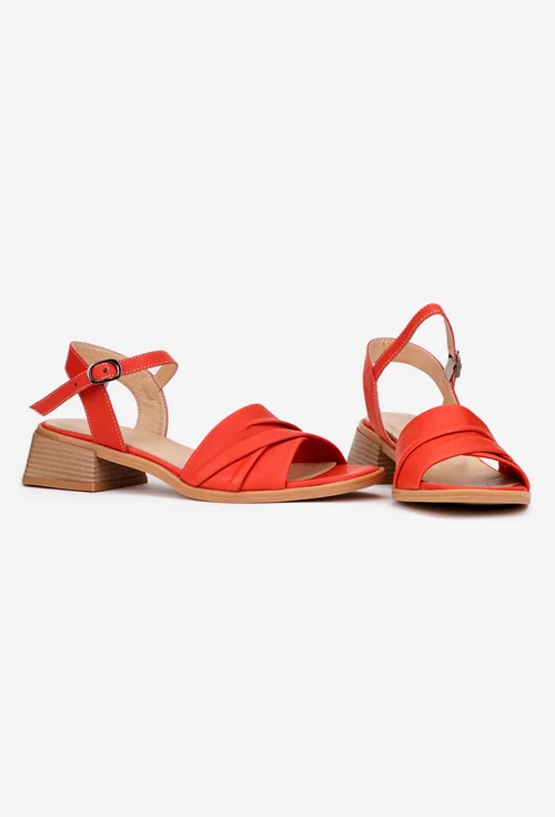 Sandale dama NUR din piele corai