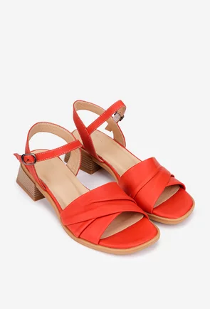 Sandale dama NUR din piele corai