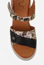 Sandale dama NUR din piele cu imprimeu animal print
