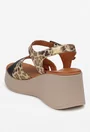 Sandale dama NUR din piele cu imprimeu animal print