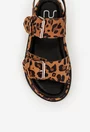 Sandale dama NUR din piele intoarsa animal print