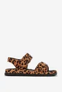 Sandale dama NUR din piele intoarsa animal print