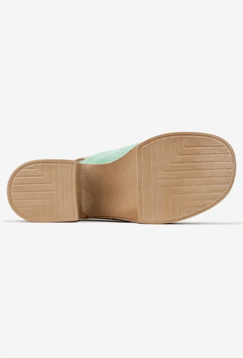 Sandale dama NUR din piele intoarsa verde cu platforma picture - 6