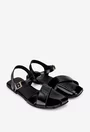 Sandale dama NUR din piele lacuita neagra