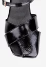 Sandale dama NUR din piele lacuita neagra