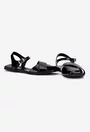 Sandale dama NUR din piele lacuita neagra
