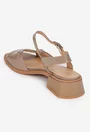 Sandale dama NUR din piele lacuita taupe