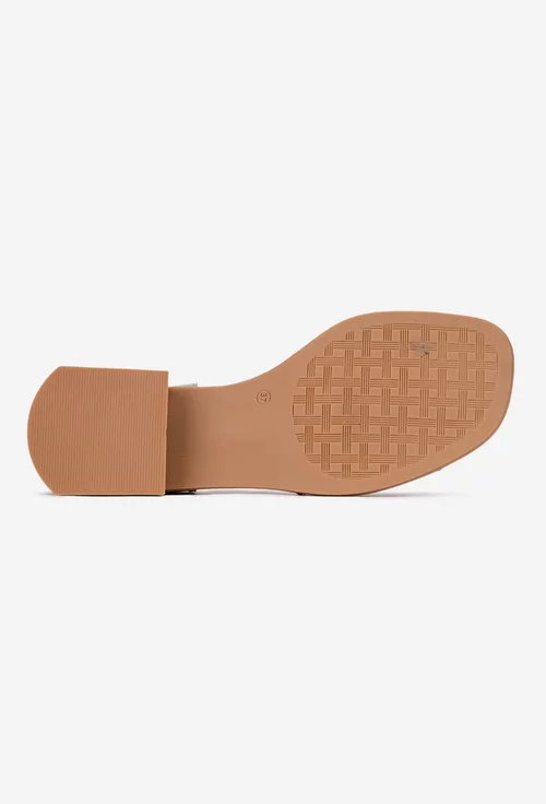 Sandale dama NUR din piele lacuita taupe