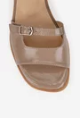 Sandale dama NUR din piele lacuita taupe