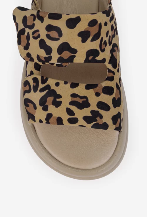 Sandale dama NUR din piele model animal print