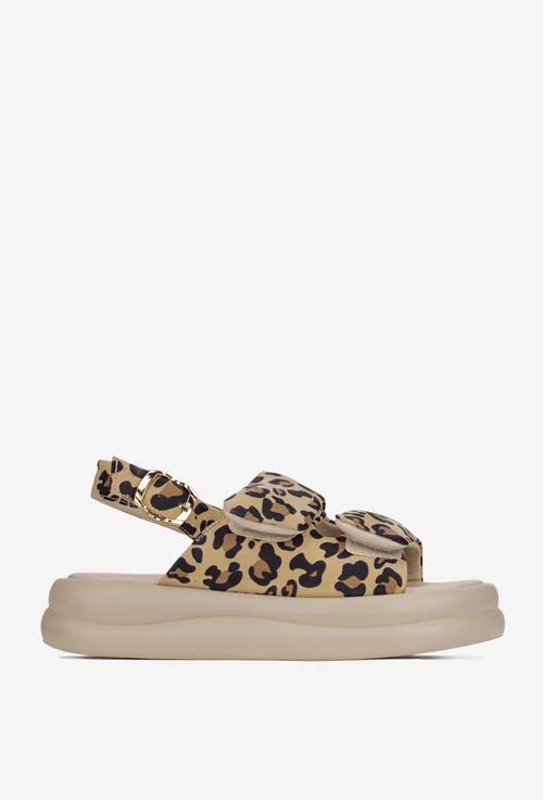 Sandale dama NUR din piele model animal print