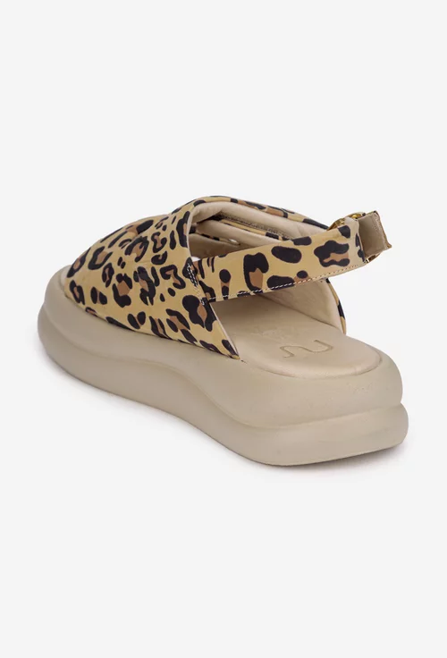 Sandale dama NUR din piele model animal print