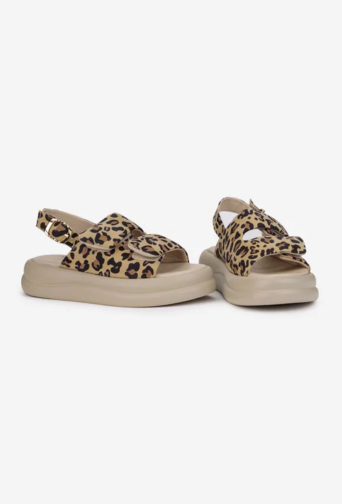 Sandale dama NUR din piele model animal print