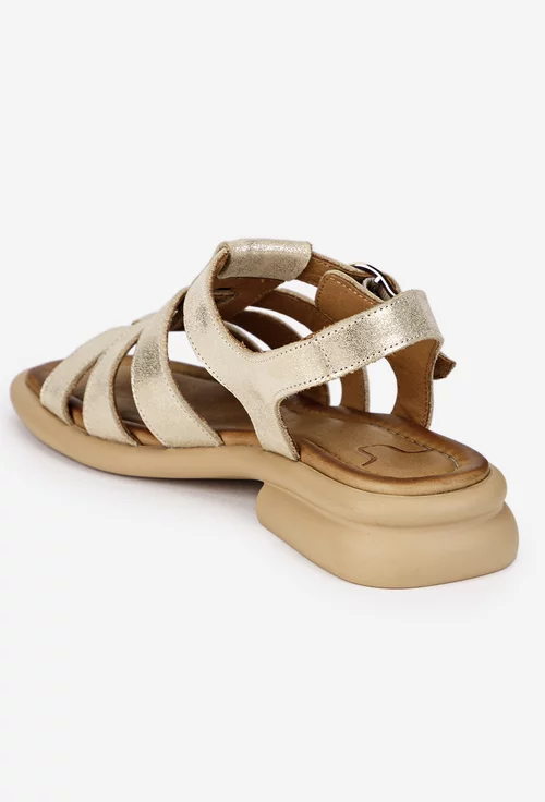 Sandale dama NUR din piele naturala aurie