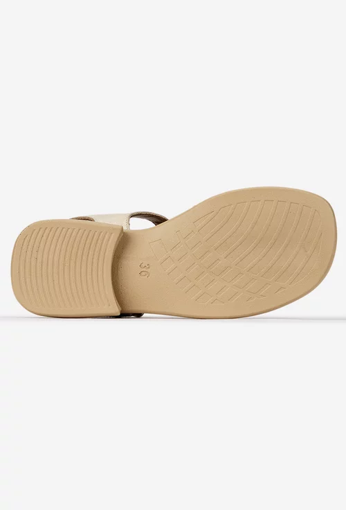 Sandale dama NUR din piele naturala aurie