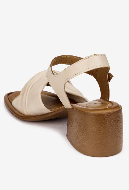 Sandale dama NUR din piele naturala bej