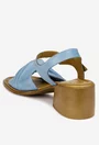 Sandale dama NUR din piele naturala bleu
