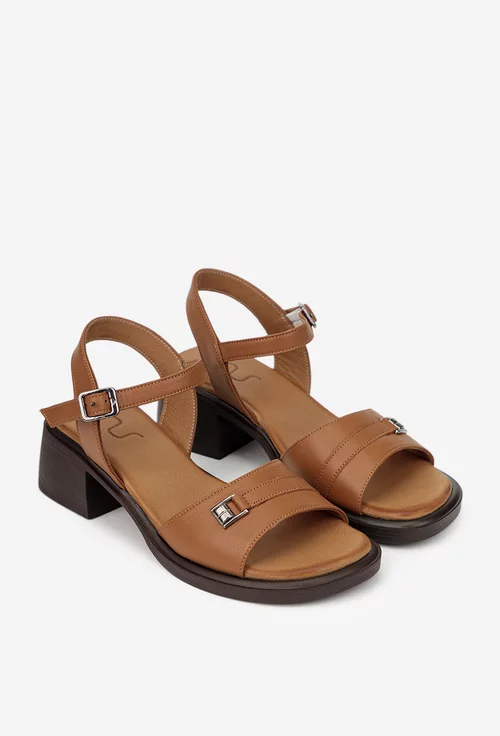 Sandale dama NUR din piele naturala maro