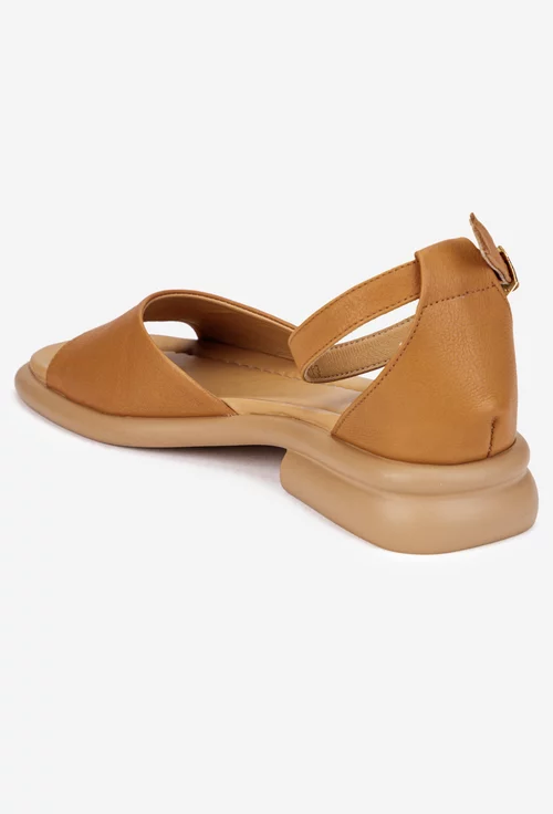 Sandale dama NUR din piele naturala maro deschis