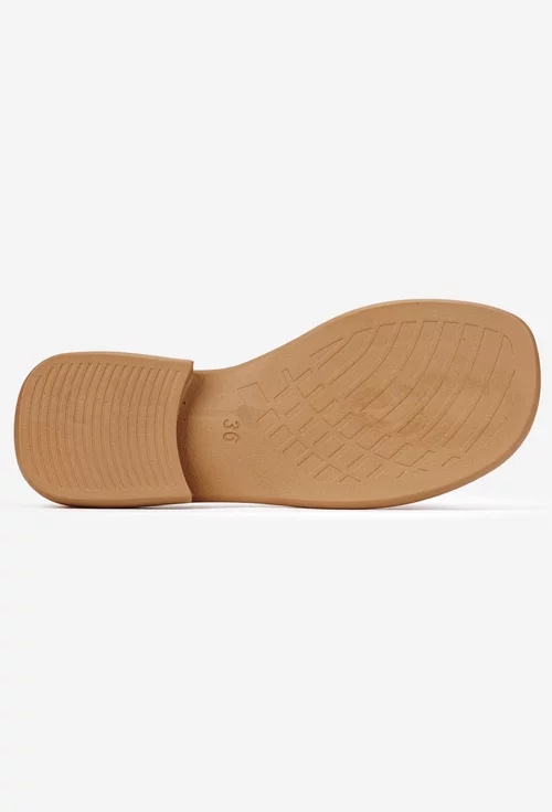 Sandale dama NUR din piele naturala maro deschis