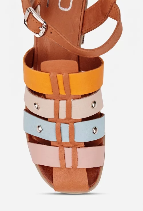 Sandale dama NUR din piele naturala multicolora