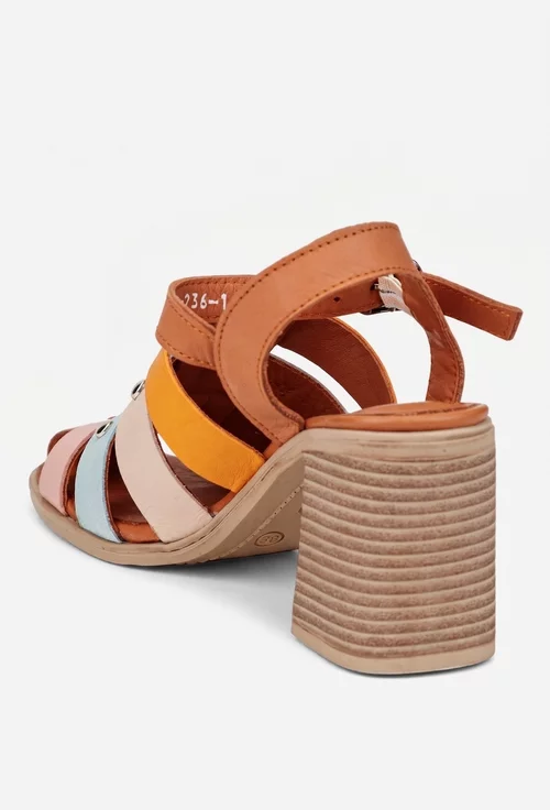 Sandale dama NUR din piele naturala multicolora