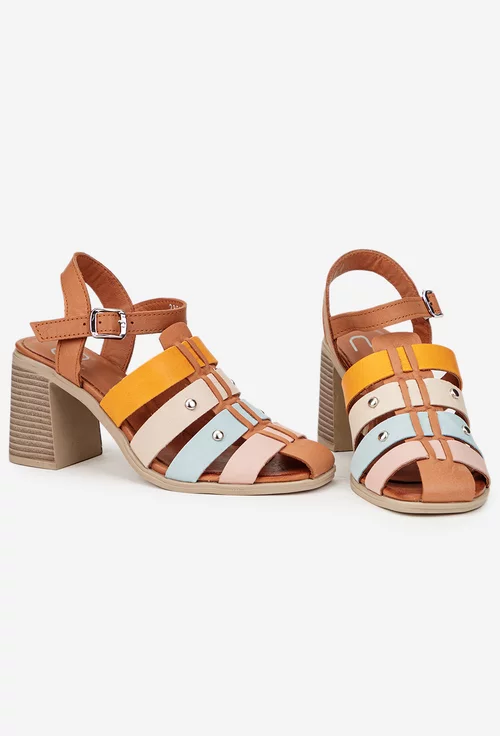 Sandale dama NUR din piele naturala multicolora