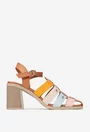 Sandale dama NUR din piele naturala multicolora