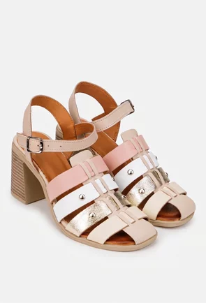 Sandale dama NUR din piele naturala multicolora