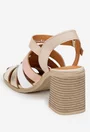 Sandale dama NUR din piele naturala multicolora